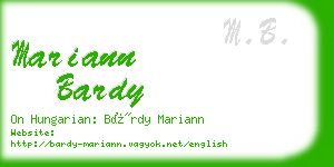 mariann bardy business card